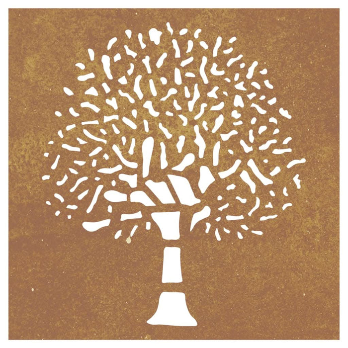 Decor perete de grădină 55x55 cm design copac oțel Corten - WALTI WALTI