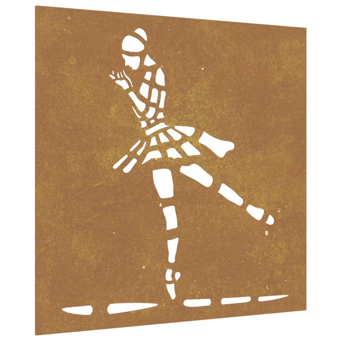 Decor perete de grădină 55x55 cm design balerină oțel Corten - WALTI WALTI