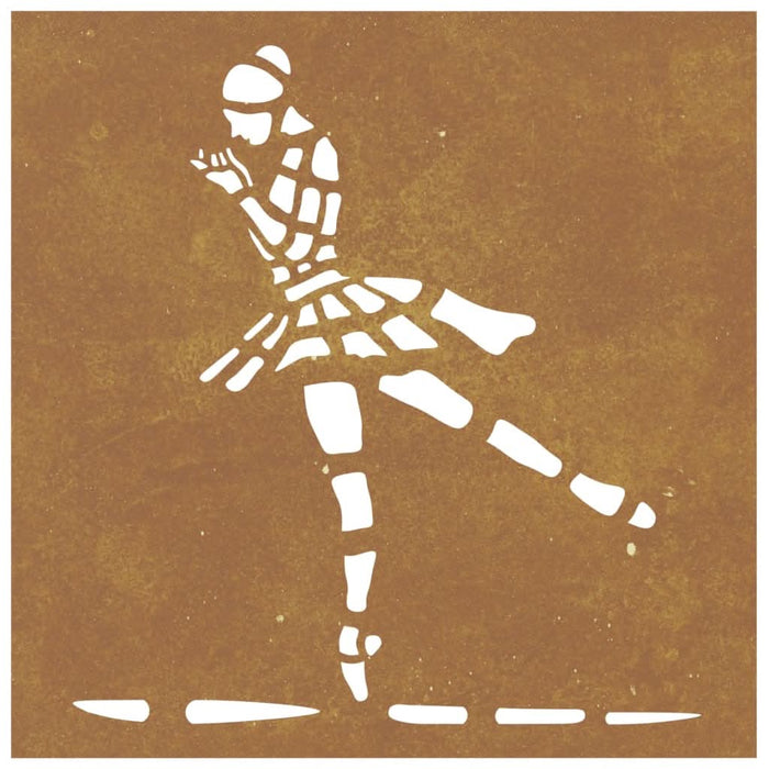 Decor perete de grădină 55x55 cm design balerină oțel Corten - WALTI WALTI