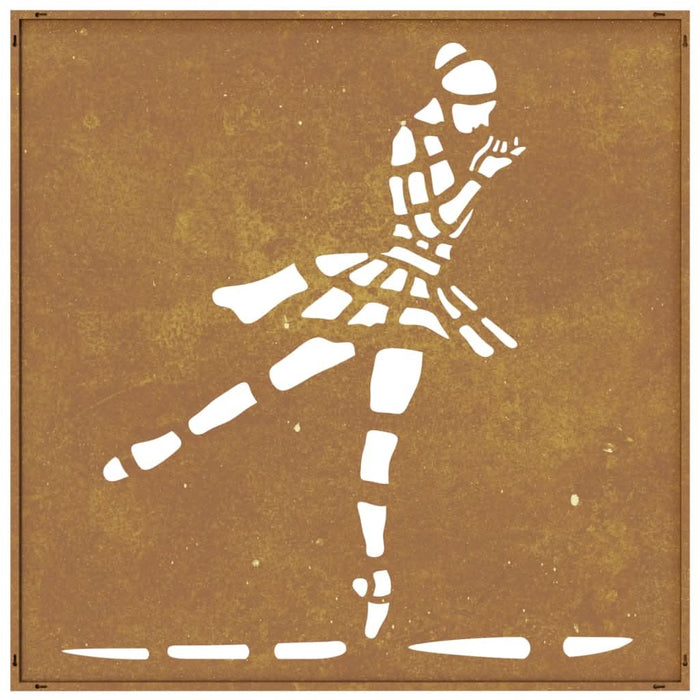 Decor perete de grădină 55x55 cm design balerină oțel Corten - WALTI WALTI