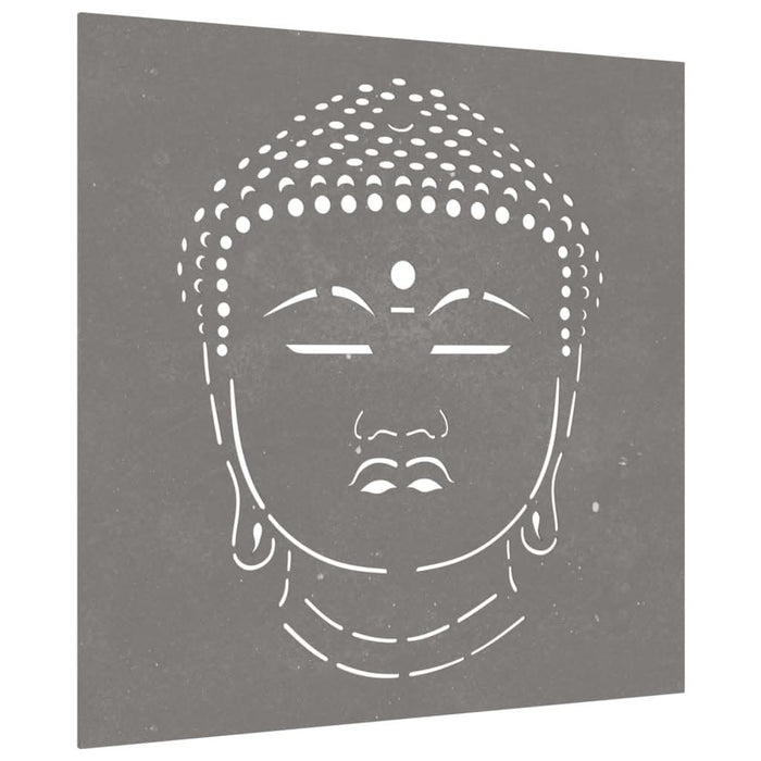 Decor perete de grădină 55x55 cm design cap Buddha oțel Corten - WALTI WALTI