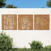 Decor de perete 3 buc. 55x55 cm model iarba oțel Corten - WALTI WALTI