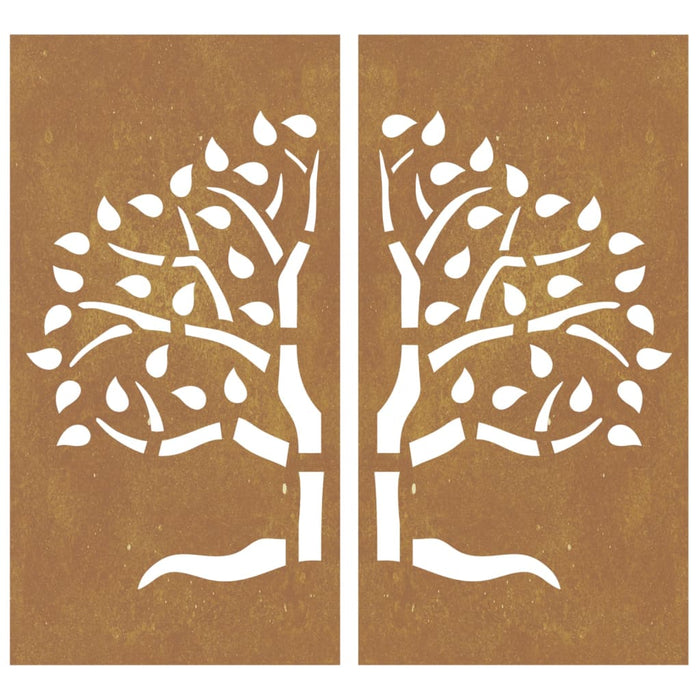 Decorațiuni perete de grădină 2 buc. 105x55 cm oțel model copac - WALTI WALTI