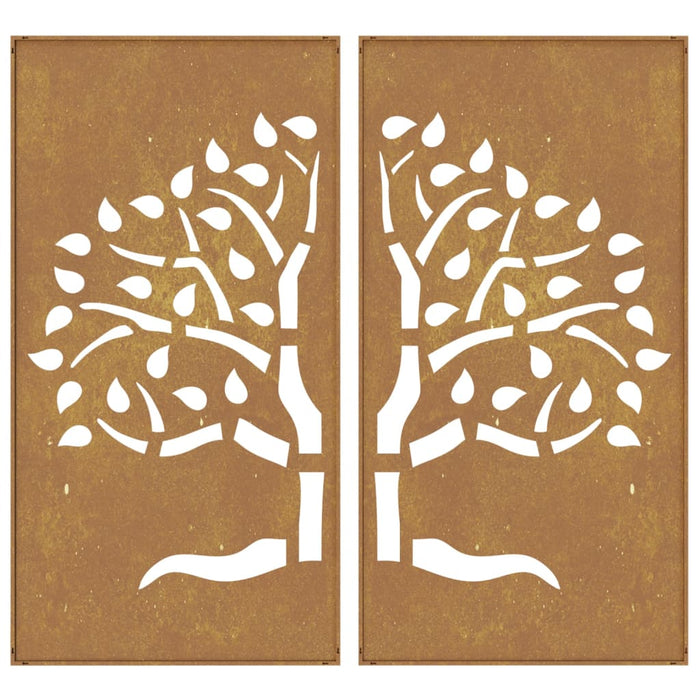 Decorațiuni perete de grădină 2 buc. 105x55 cm oțel model copac - WALTI WALTI