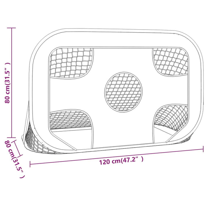 Plasă de poartă de fotbal cu țintă 120x80x80 cm poliester - WALTI WALTI