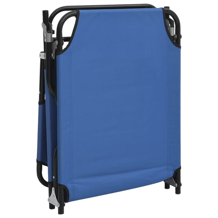 Șezlong pliant albastru textil Oxford&oțel vopsit electrostatic - WALTI WALTI