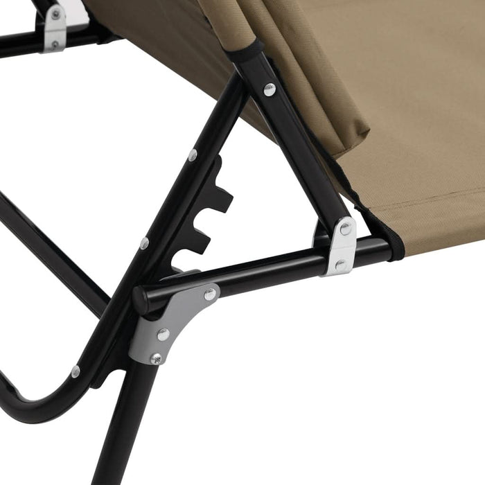 Șezlong pliant taupe textil Oxford&oțel vopsit electrostatic - WALTI WALTI
