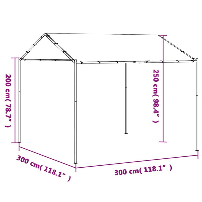 Cort pavilion, antracit, 3x3 m, oțel și material textil - WALTI WALTI