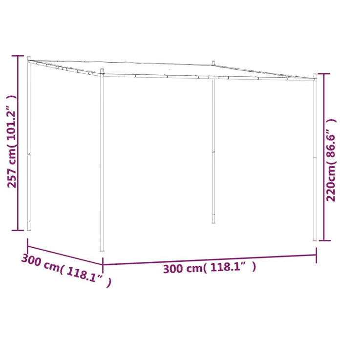 Foișor, alb, 3x3 m, 180 g/m², material textil și oțel - WALTI WALTI