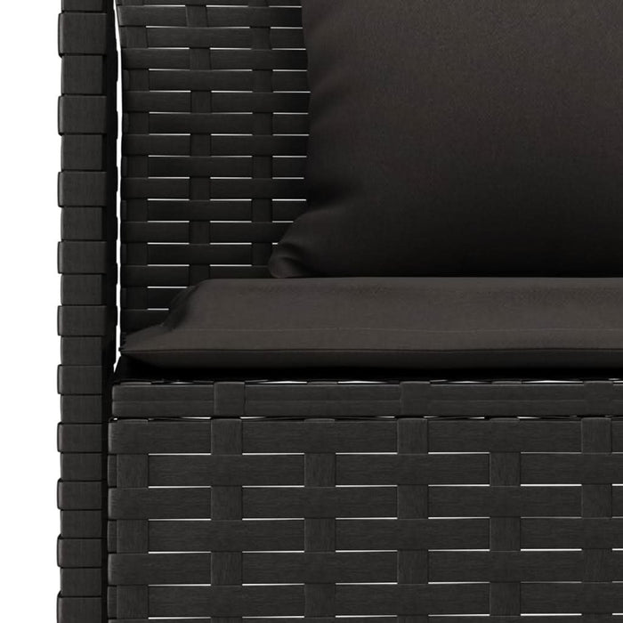 Set mobilier de grădină cu perne, 2 piese, negru, poliratan - WALTI WALTI