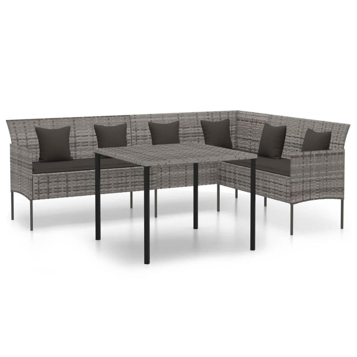 Set mobilier de grădină cu perne, 2 piese, gri, poliratan - WALTI WALTI