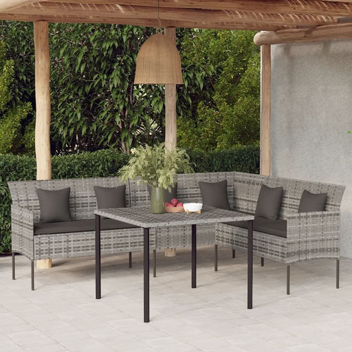 Set mobilier de grădină cu perne, 2 piese, gri, poliratan - WALTI WALTI