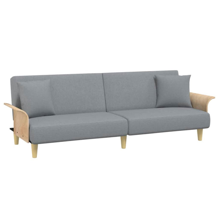 Canapea extensibilă cu cotiere, gri deschis, textil - WALTI WALTI