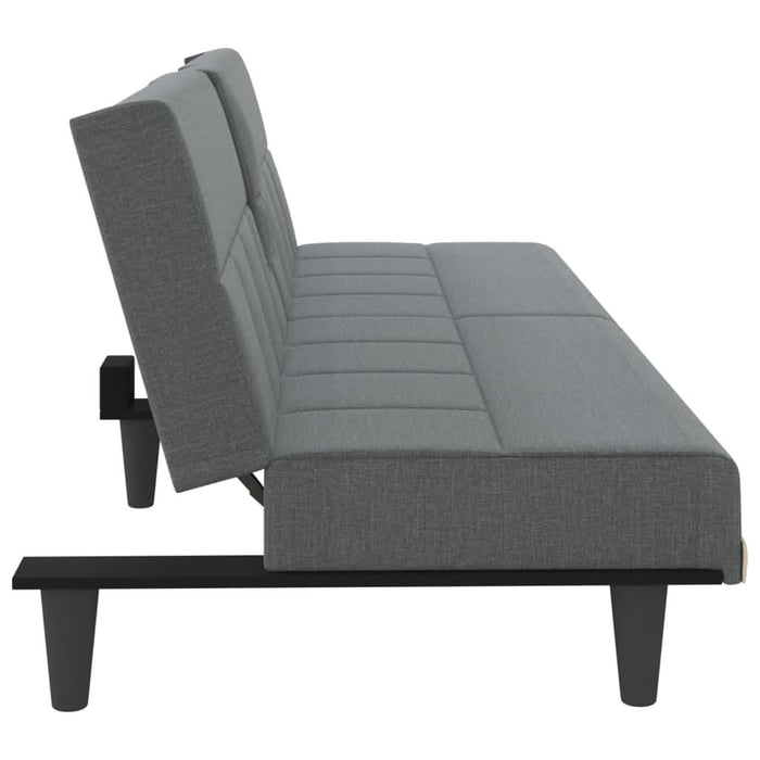Canapea extensibilă cu suporturi de pahar, gri închis, textil - WALTI WALTI