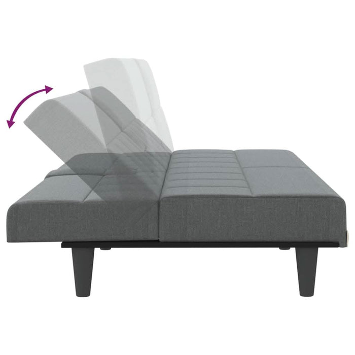 Canapea extensibilă cu suporturi de pahar, gri închis, textil - WALTI WALTI