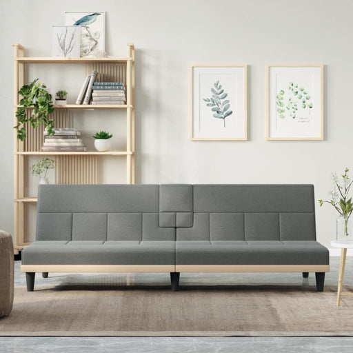 Canapea extensibilă cu suporturi de pahar, gri închis, textil - WALTI WALTI