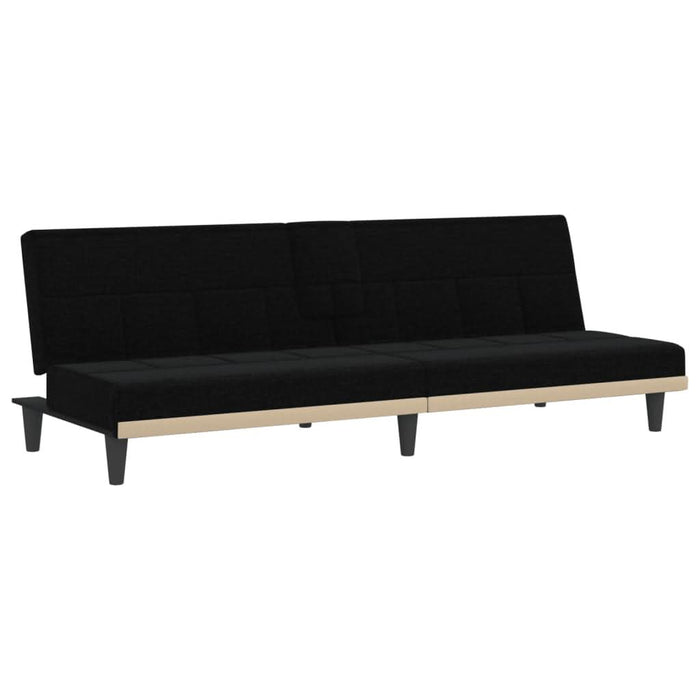 Canapea extensibilă cu suporturi de pahare, negru, textil - WALTI WALTI