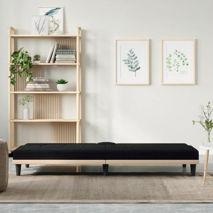 Canapea extensibilă cu suporturi de pahare, negru, textil - WALTI WALTI