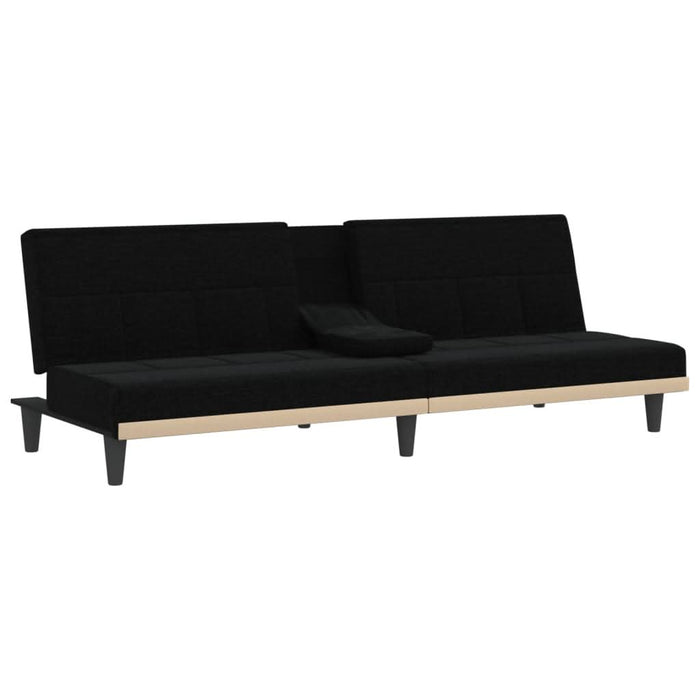 Canapea extensibilă cu suporturi de pahare, negru, textil - WALTI WALTI