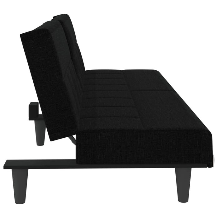 Canapea extensibilă cu suporturi de pahare, negru, textil - WALTI WALTI