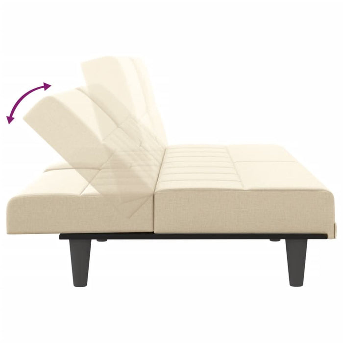 Canapea extensibilă cu suporturi de pahare, crem, textil - WALTI WALTI