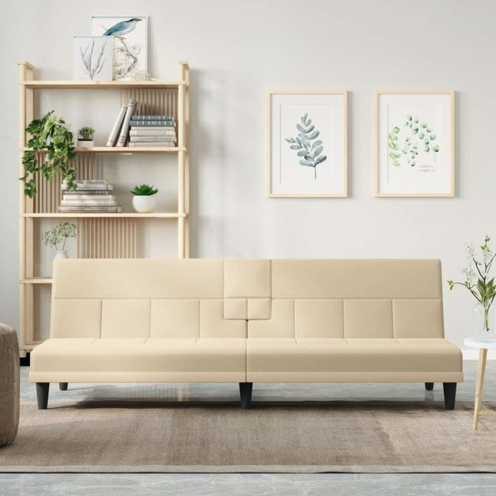 Canapea extensibilă cu suporturi de pahare, crem, textil - WALTI WALTI