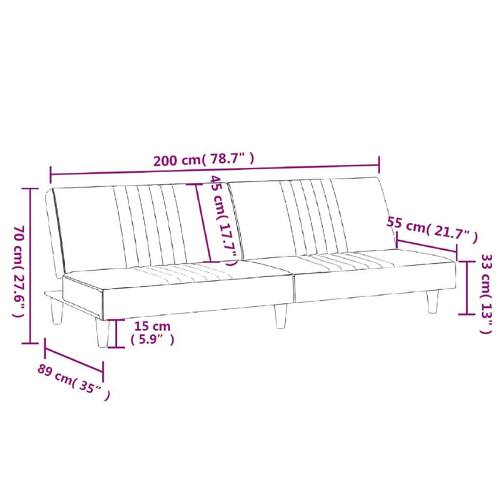 Canapea extensibilă, gri închis, material textil - WALTI WALTI