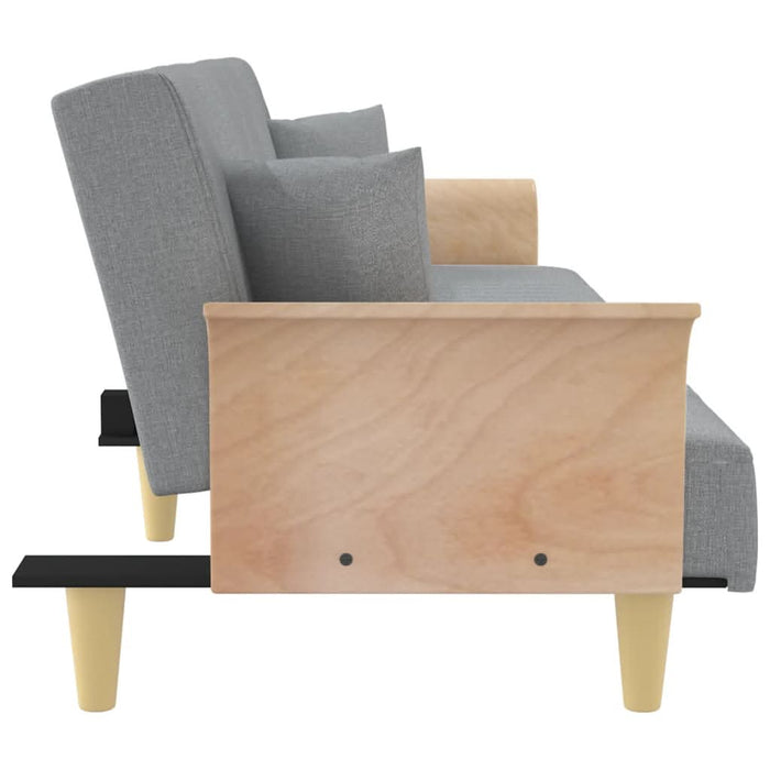 Canapea extensibilă cu cotiere, gri deschis, textil - WALTI WALTI