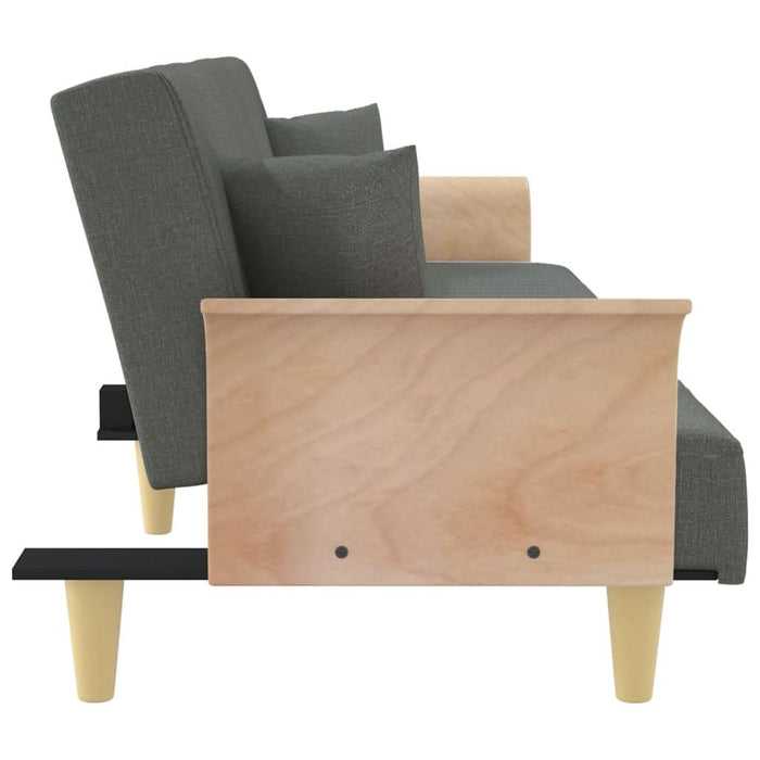 Canapea extensibilă cu cotiere, gri închis, textil - WALTI WALTI
