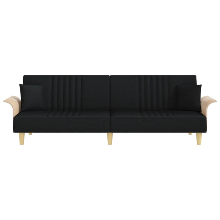 Canapea extensibilă cu cotiere, negru, textil - WALTI WALTI
