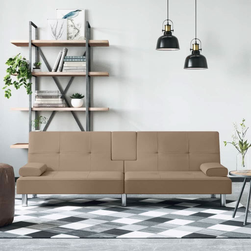 Canapea extensibilă cu suport pahare, capucino, piele ecologică - WALTI WALTI