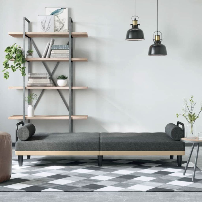 Canapea extensibilă cu cotiere, gri închis, textil - WALTI WALTI