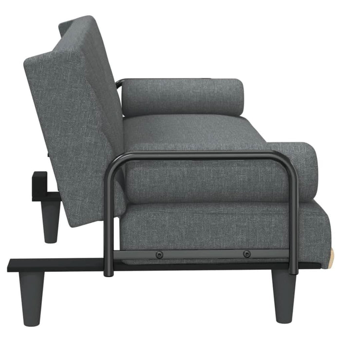 Canapea extensibilă cu cotiere, gri închis, textil - WALTI WALTI