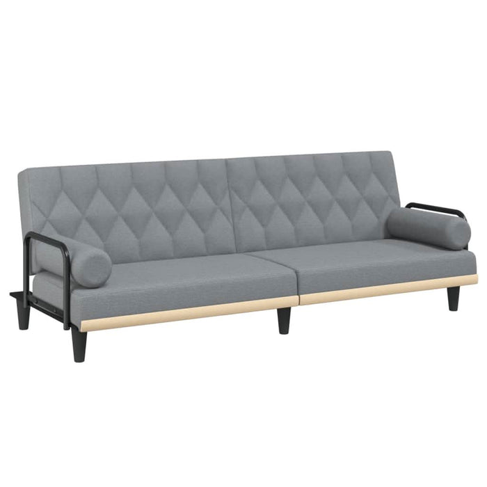 Canapea extensibilă cu cotiere, gri deschis, textil - WALTI WALTI