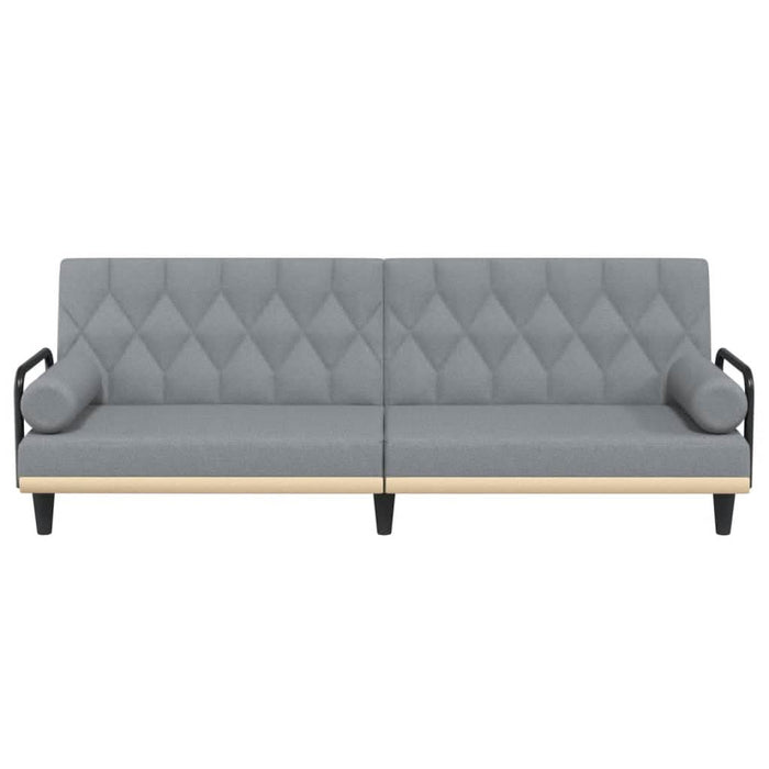 Canapea extensibilă cu cotiere, gri deschis, textil - WALTI WALTI