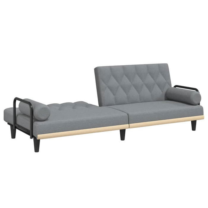 Canapea extensibilă cu cotiere, gri deschis, textil - WALTI WALTI