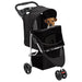 Cărucior pliabil pentru câini negru 80x46x98 cm țesătură Oxford - WALTI WALTI