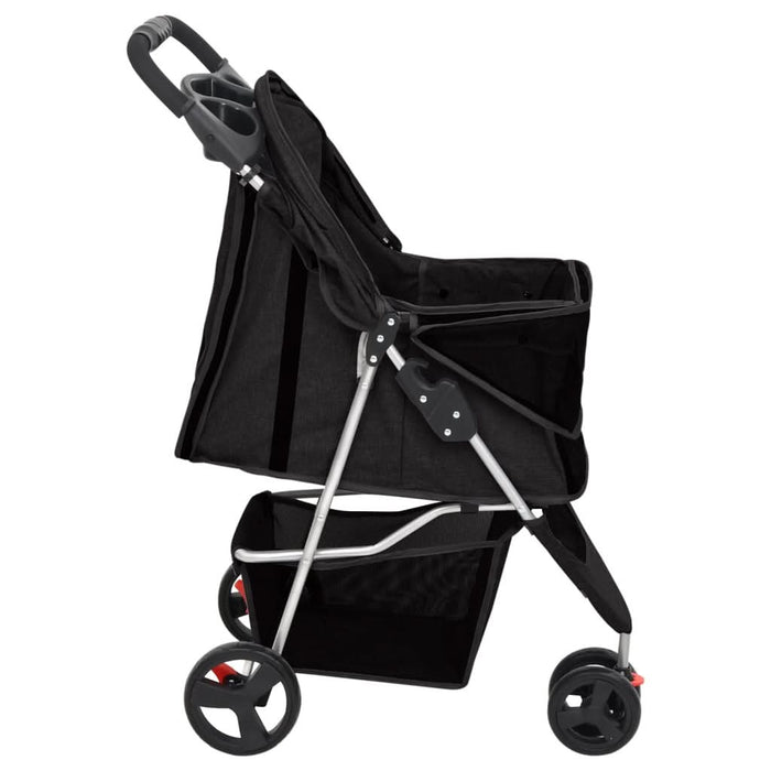 Cărucior pliabil pentru câini negru 80x46x98 cm țesătură Oxford - WALTI WALTI