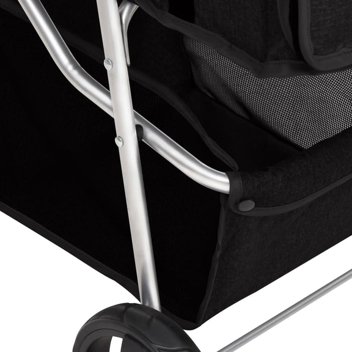 Cărucior pliabil pentru câini negru 80x46x98 cm țesătură Oxford - WALTI WALTI