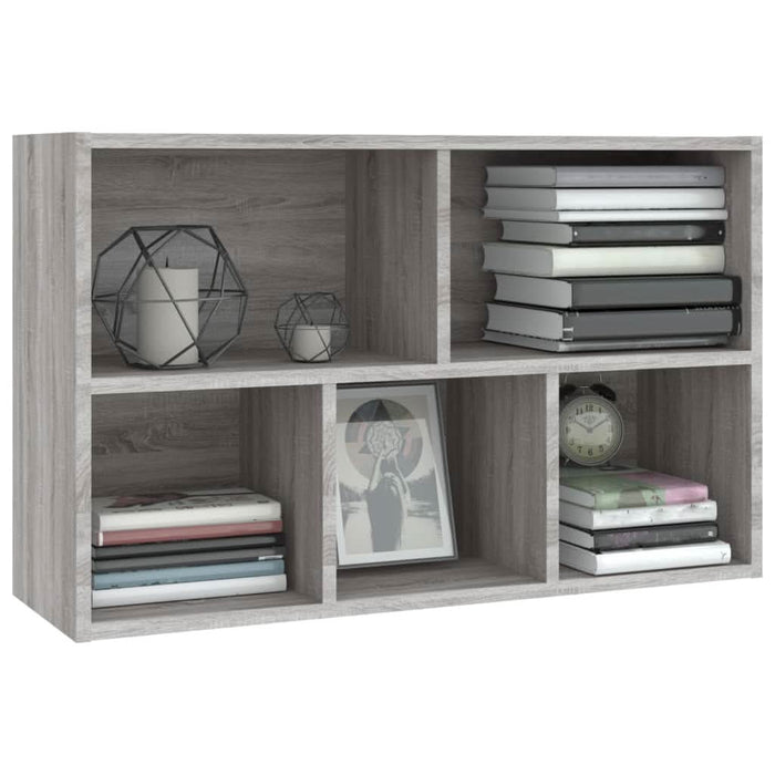 Bibliotecă/Servantă, gri sonoma, 50x25x80 cm, lemn prelucrat - WALTI WALTI