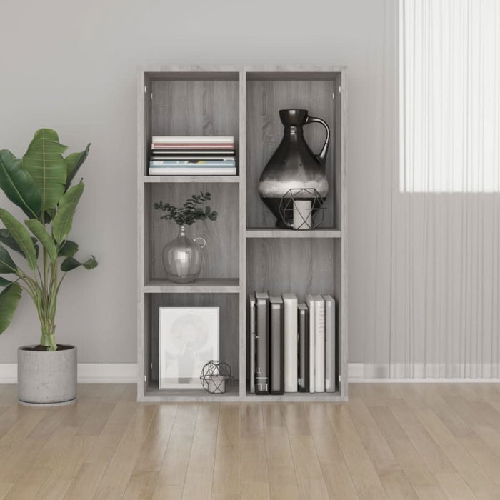 Bibliotecă/Servantă, gri sonoma, 50x25x80 cm, lemn prelucrat - WALTI WALTI
