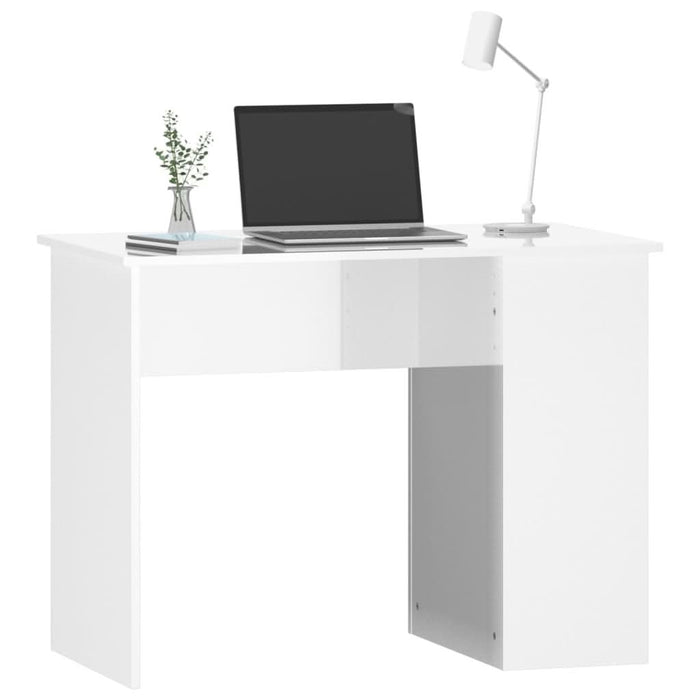 Birou, alb extralucios, 100x55x75 cm, lemn prelucrat - WALTI WALTI