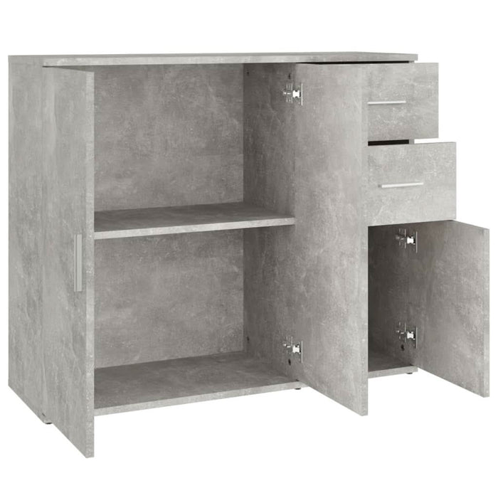 Servantă, gri beton, 91x29,5x75 cm, lemn prelucrat - WALTI WALTI