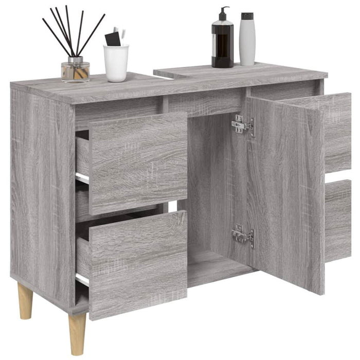 Dulap de chiuvetă, gri sonoma, 80x33x60 cm, lemn prelucrat - WALTI WALTI