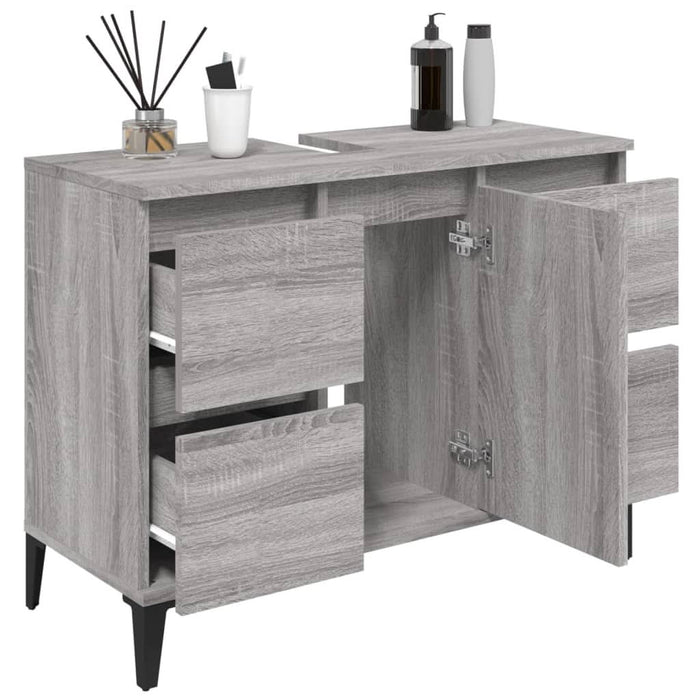 Dulap de chiuvetă, gri sonoma, 80x33x60 cm, lemn prelucrat - WALTI WALTI