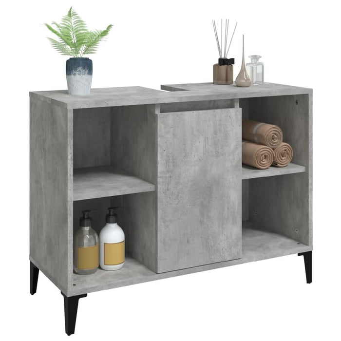 Dulap de chiuvetă, gri beton, 80x33x60 cm, lemn prelucrat - WALTI WALTI