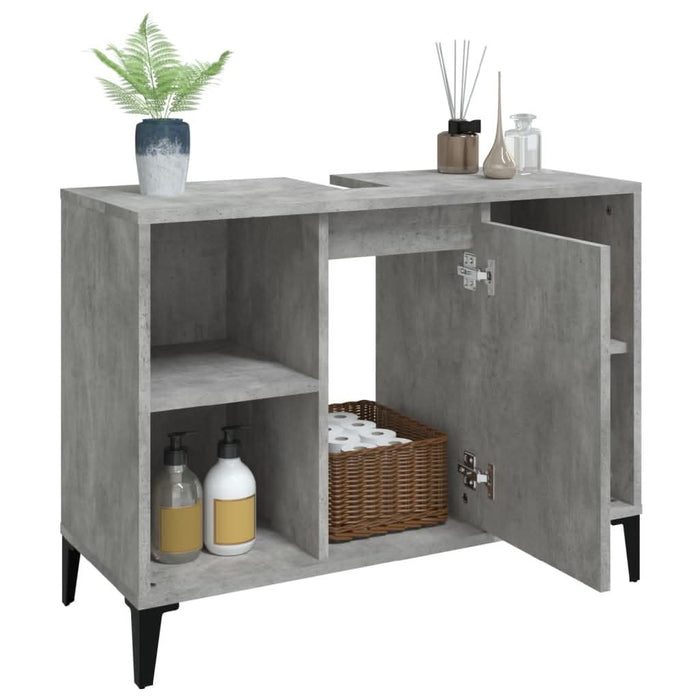 Dulap de chiuvetă, gri beton, 80x33x60 cm, lemn prelucrat - WALTI WALTI