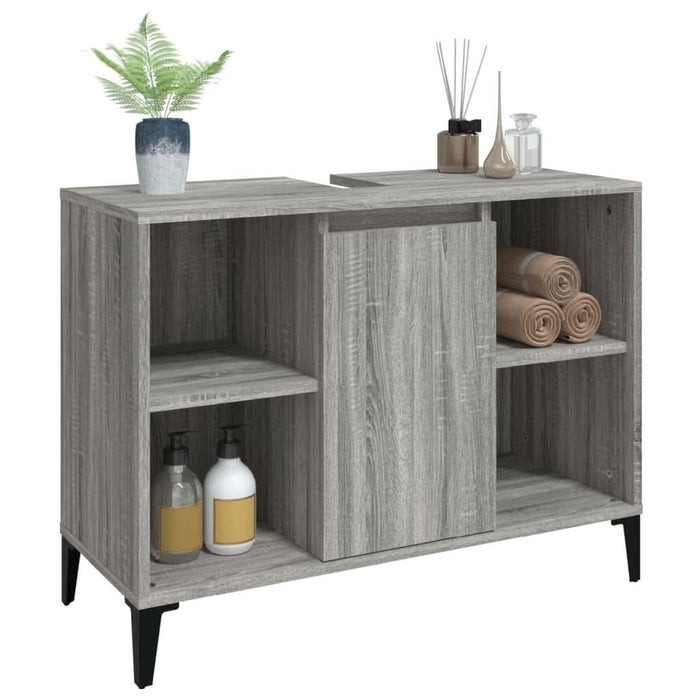 Dulap de chiuvetă, gri sonoma, 80x33x60 cm, lemn prelucrat - WALTI WALTI
