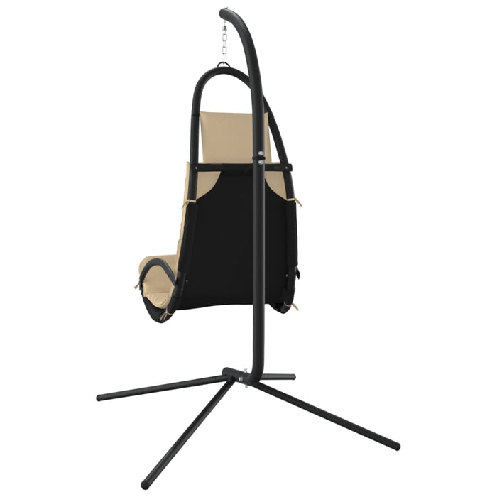 Scaun balansoar grădină, cu pernă, crem, textil oxford și oțel - WALTI WALTI