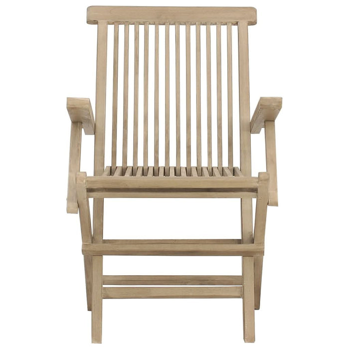 Scaune de grădină pliante 2 buc. gri 56x61x89 cm lemn masiv tec - WALTI WALTI
